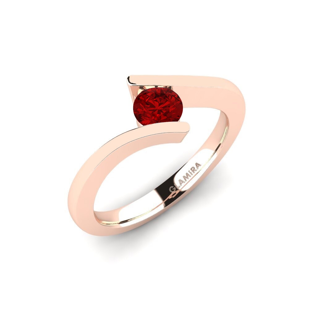 18ct Rose Gold Ruby (Lab Created) Engagement Ring Storm