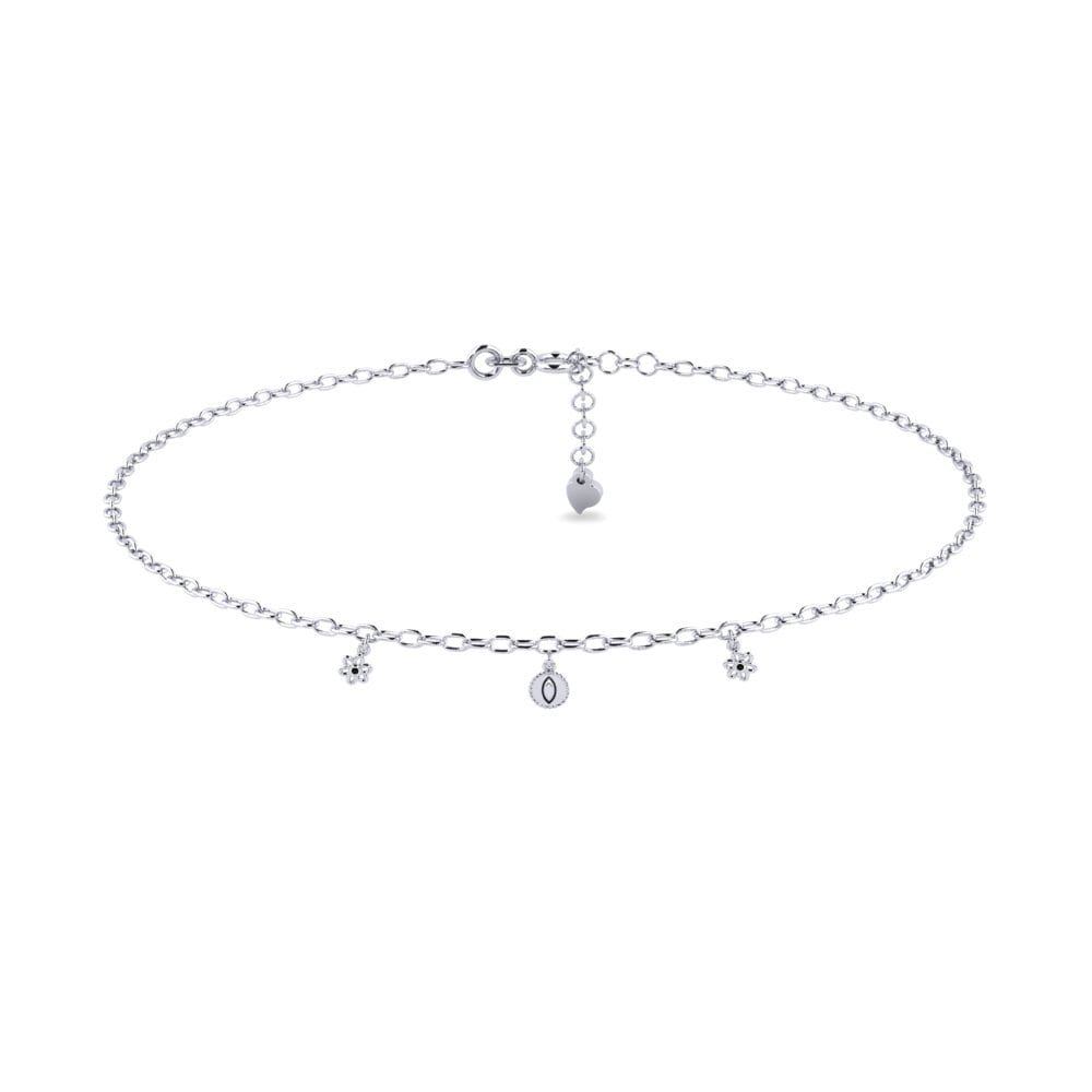 Plata 925 Zafiro negro Tobillera de mujer Auricule