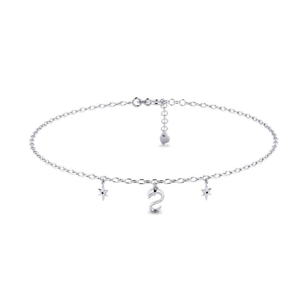 Plata 925 Zafiro negro Tobillera de mujer Fletcher