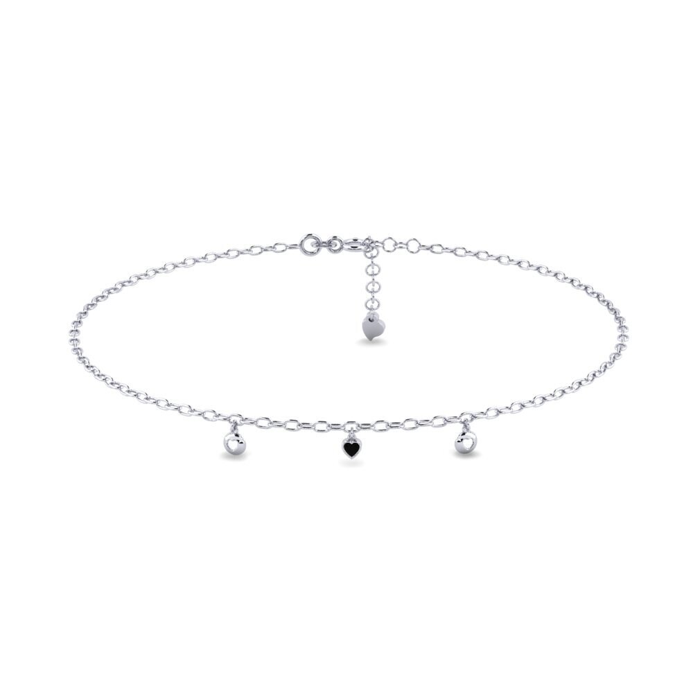 Plata 925 Zafiro negro Tobillera de mujer Gnitulf