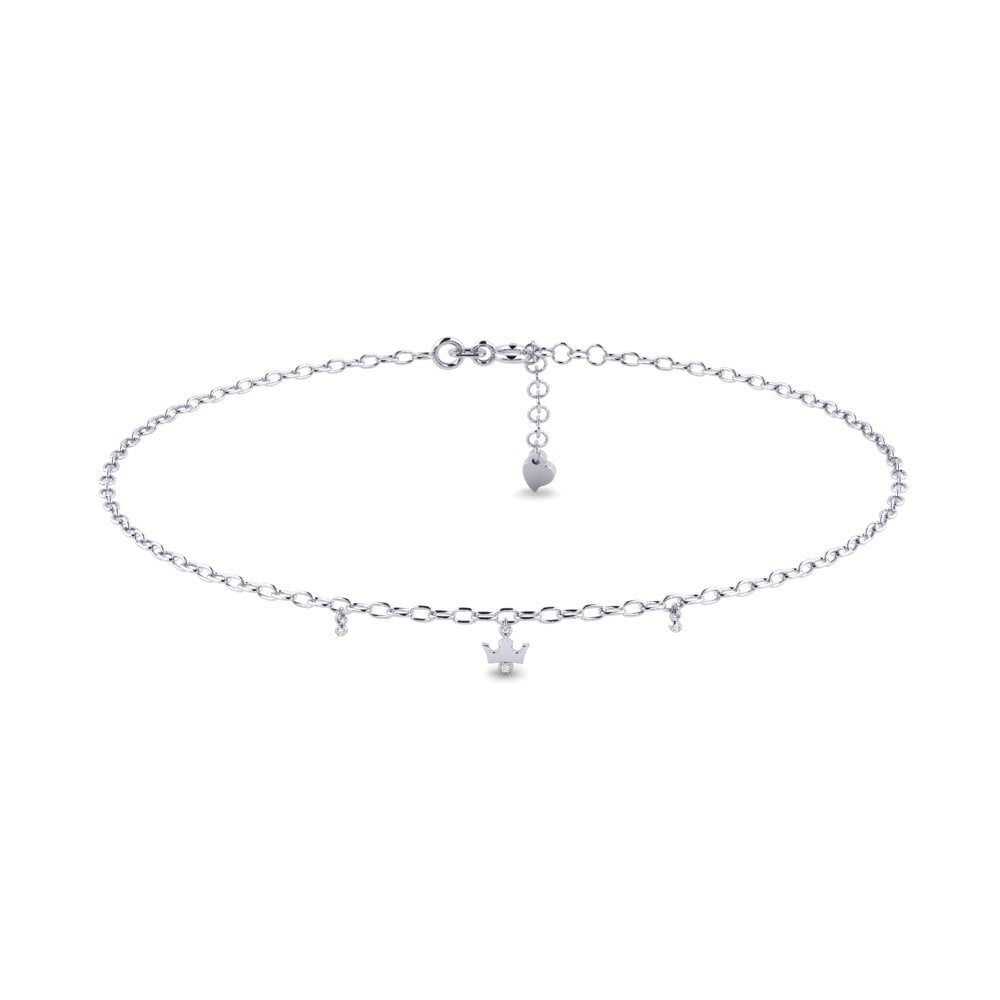 18k Oro Blanco Moissanita Tobillera de mujer Retors