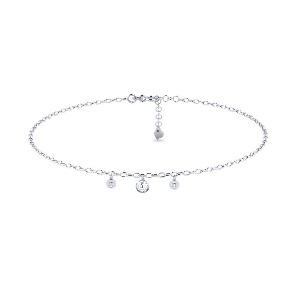 18k Oro Blanco Moissanita Tobillera de mujer Silvestri