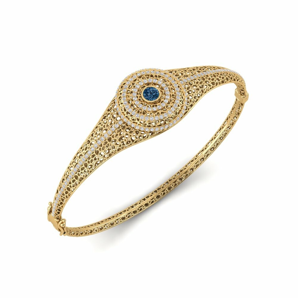 Bracelet jonc femme Corbeau Diamant Bleu