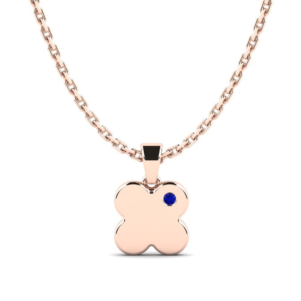 14k Oro Rosa Zafiro Colgante para Niño Agrapha