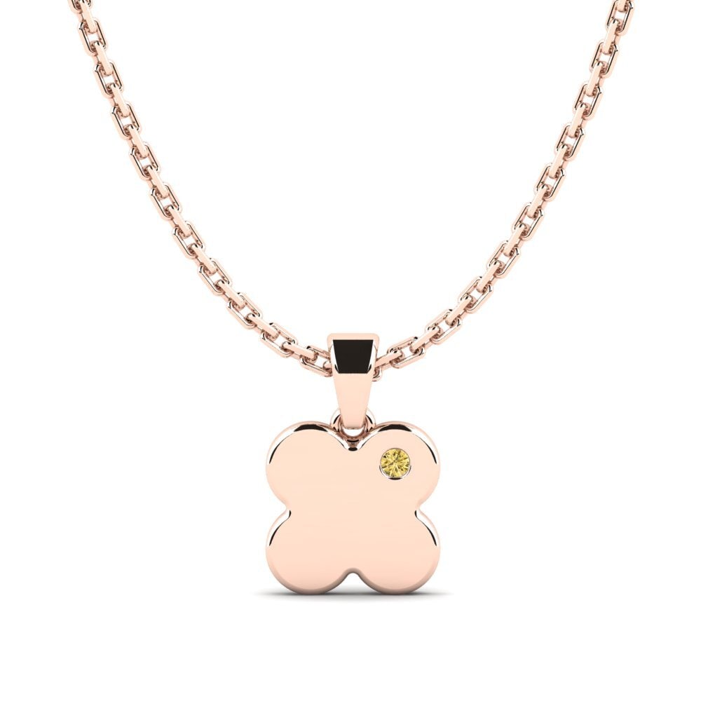 14ct Rose Gold Yellow Diamond Kid's Pendant Agrapha