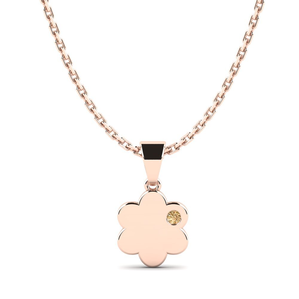 14ct Rose Gold Brown Diamond Kid's Pendant Begi