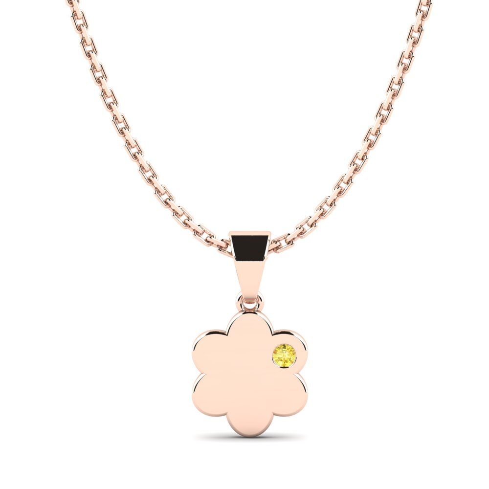 14k Oro Rosa Zafiro amarillo Colgante para Niño Begi
