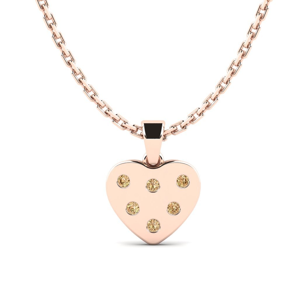 14ct Rose Gold Brown Diamond Kid's Pendant Kishs