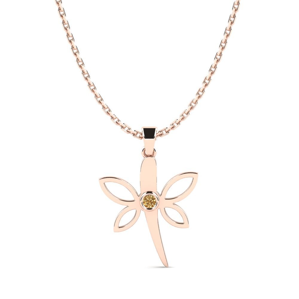 14ct Rose Gold Brown Diamond Kid's Pendant Larisaza