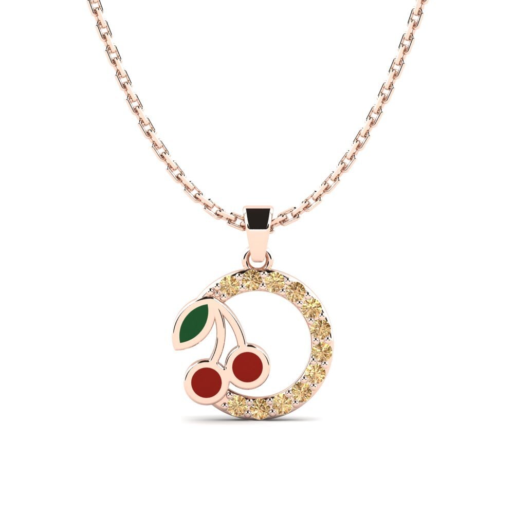 14ct Rose Gold Brown Diamond Kid's Pendant Locuteur