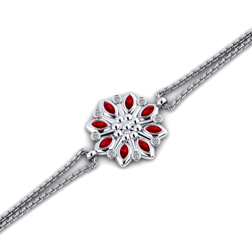 Marquesa Circonita Roja Pulsera de Mujer Ahtagab