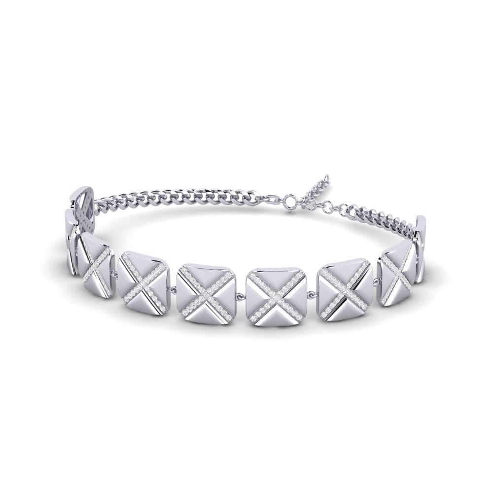 Paladio Zafiro blanco Pulsera de Mujer Alimoon