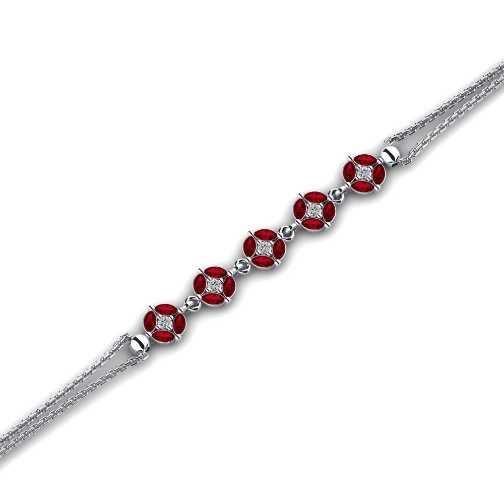 Marquesa Circonita Roja Pulsera de Mujer Aubergi