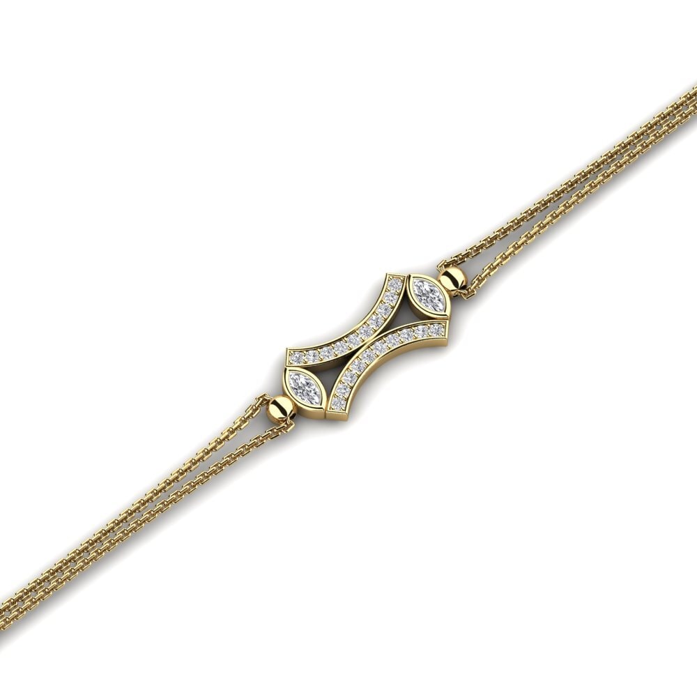 Bracelet Or Jaune 9 Carats Malte - Double Relief Croix De Malte - Neuf Avec étiquettes