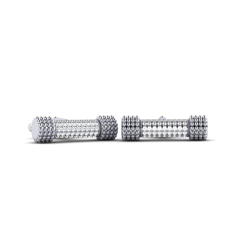 925 Prata de lei diamante-safira Abotoadura Ondoyer