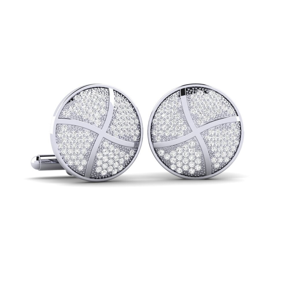 925 Prata de lei diamante-safira Abotoadura Otiss