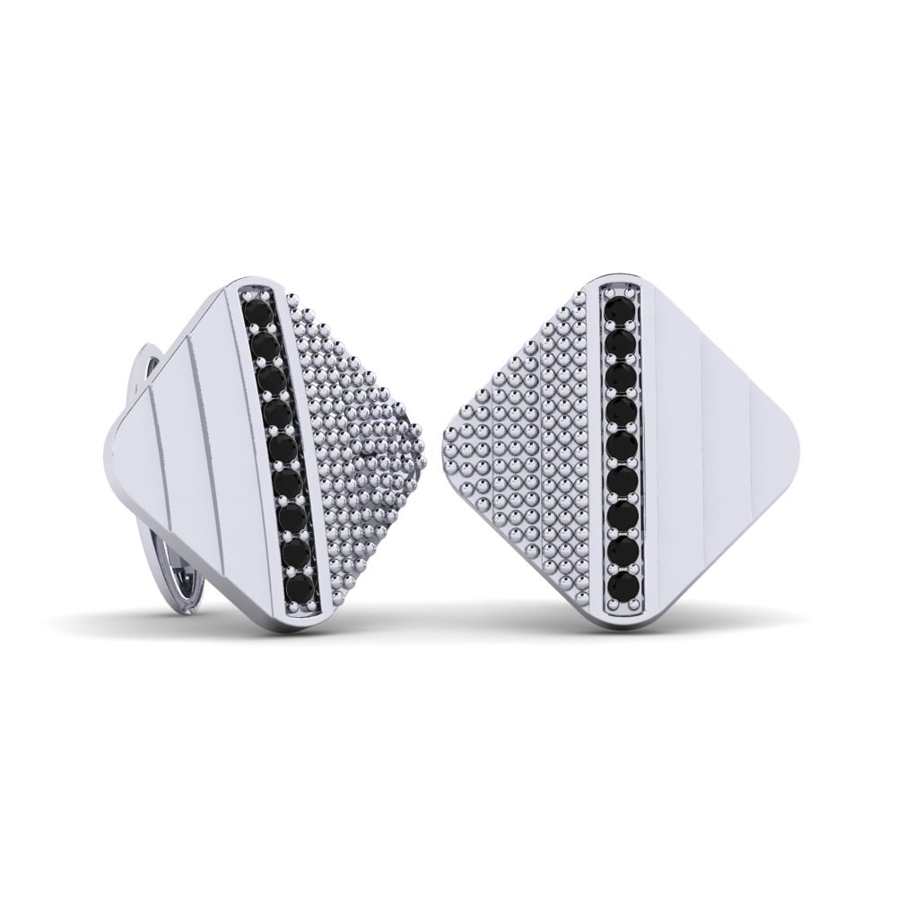 Palladium950 Sort Diamant Manchetknap Sageto