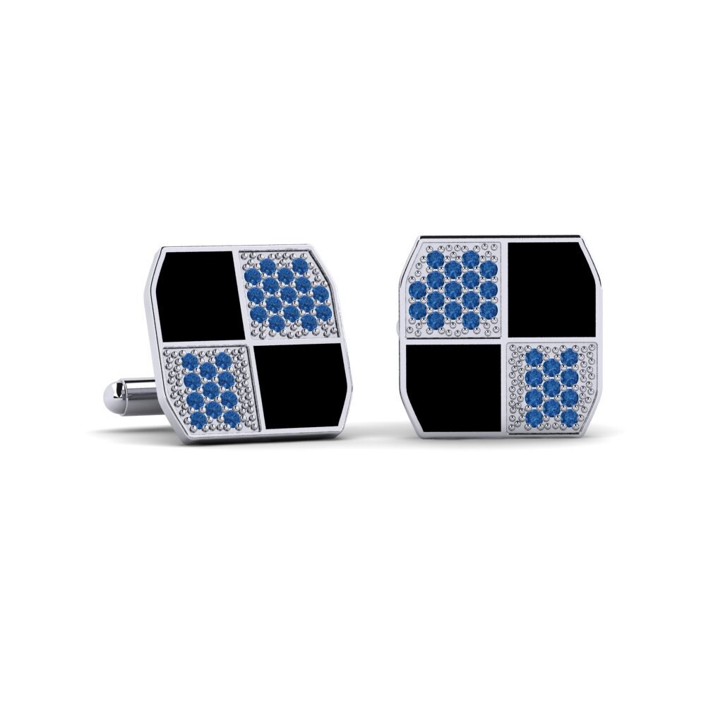 Dark Blue Zirconia Cufflink Sinens