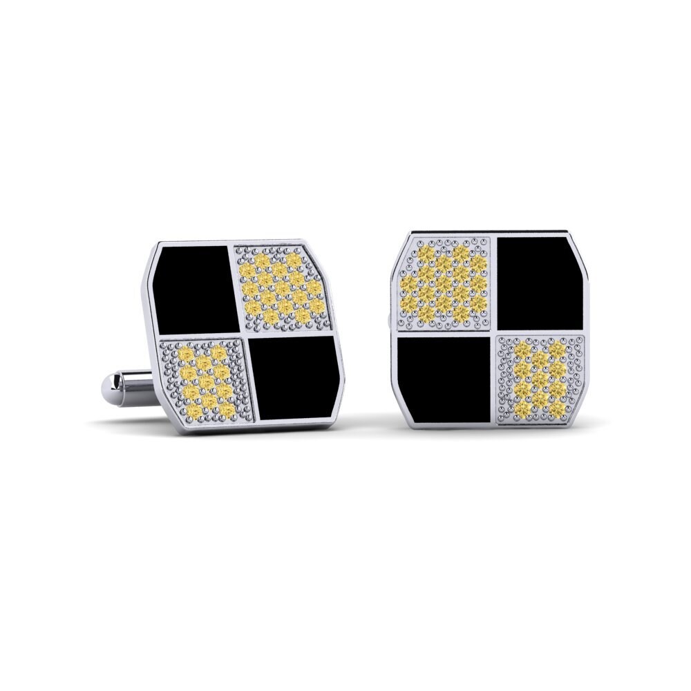 Gul Diamant Manchetknap Sinens