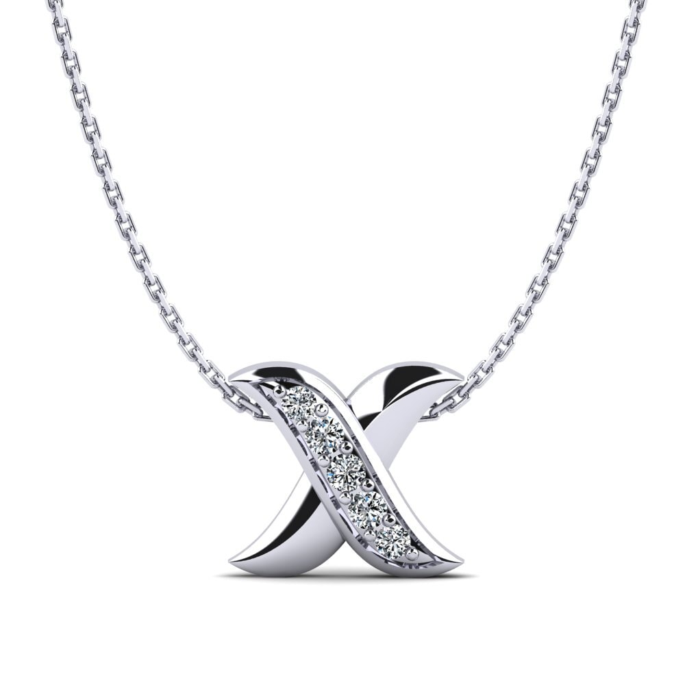 18ct White Gold Zirconia Women's Pendant Wilda