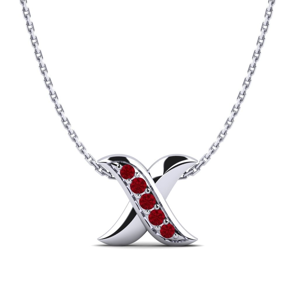 White Silver Red Zirconia Women's Pendant Wilda