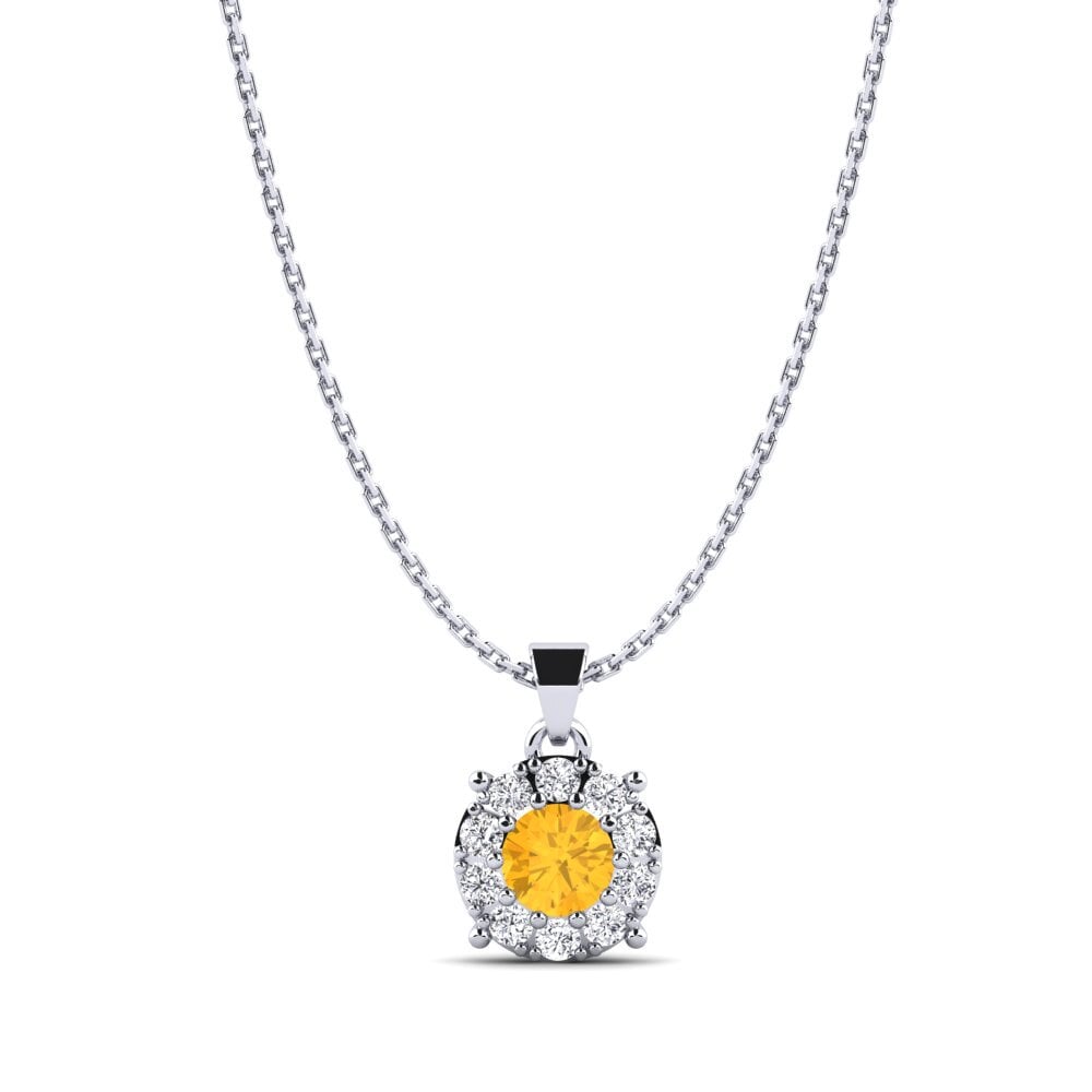 9k White Gold Citrine Women's Pendant Sophie