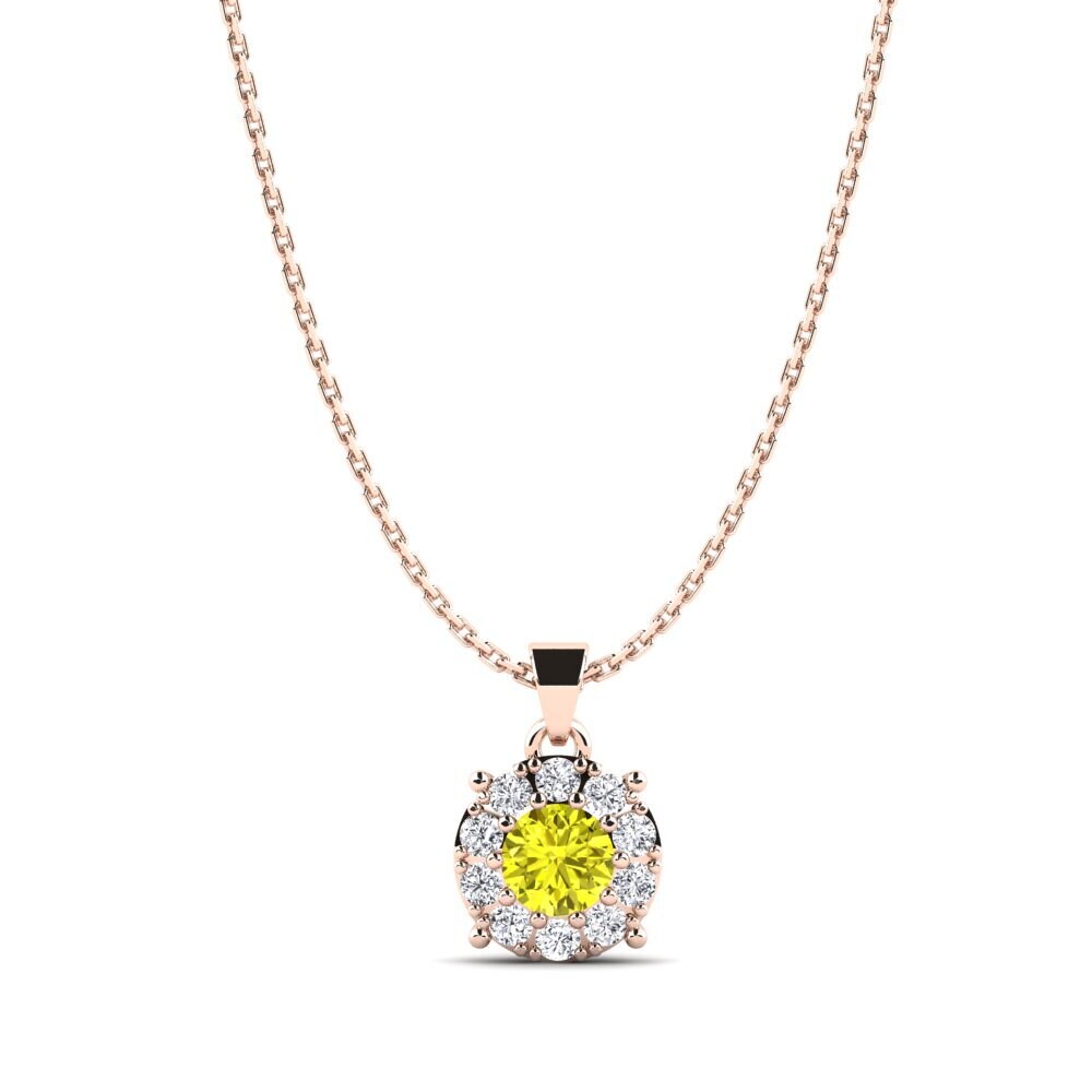 14ct Rose Gold Yellow Diamond Women's Pendant Sophie