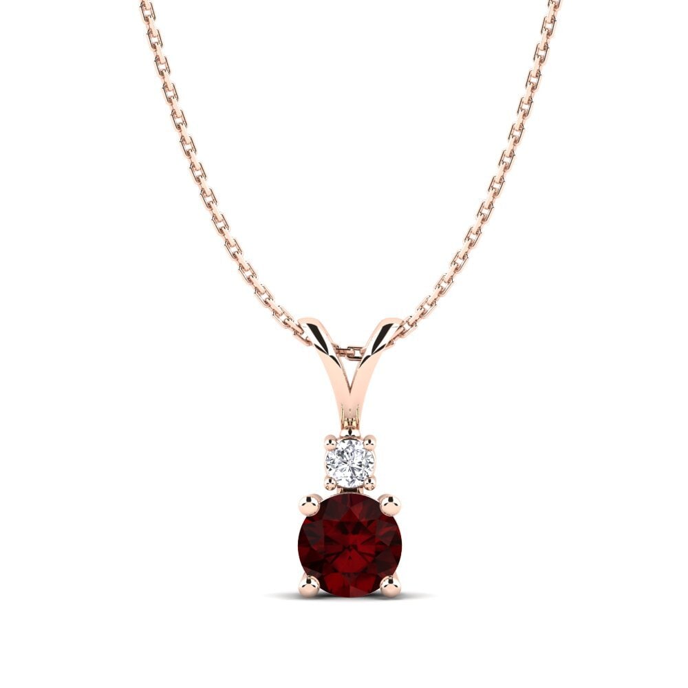 Or rose 14k Grenat Collier pour femme Lenora