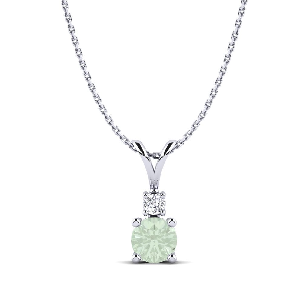 950 Palladium Green Amethyst Women's Pendant Lenora