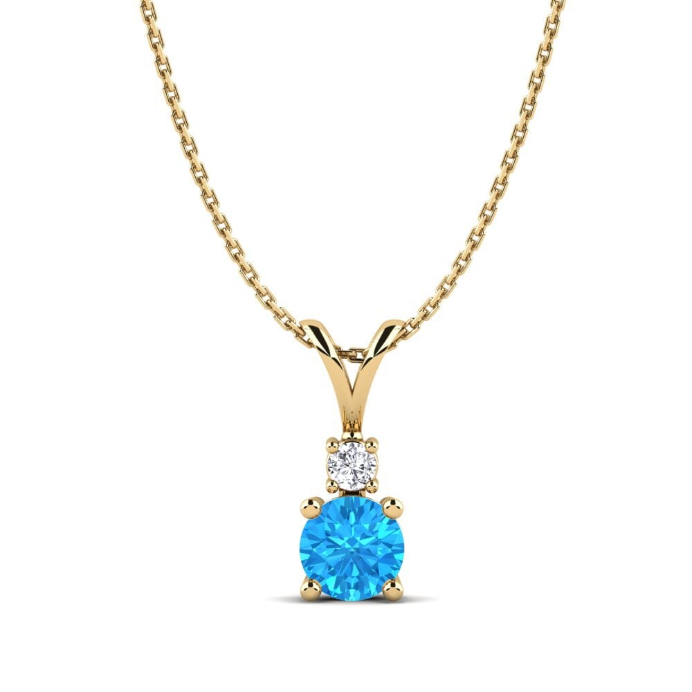 Round Blue Topaz Women's Pendant Lenora