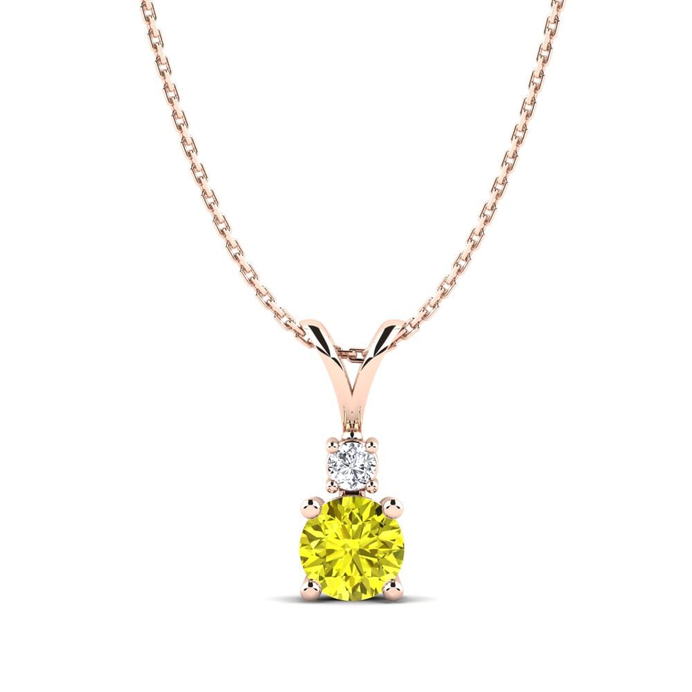 14ct Rose Gold Yellow Diamond Women's Pendant Lenora