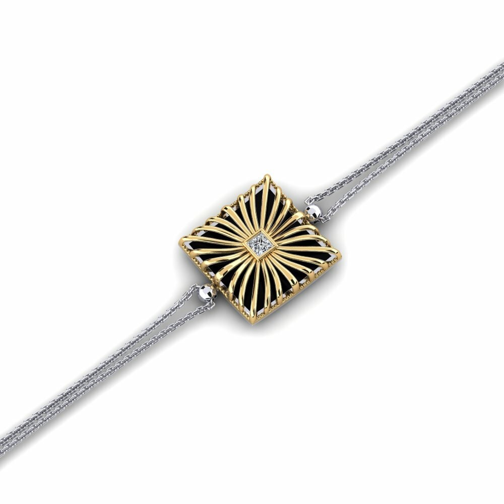9k Oro Blanco & Amarillo Pulsera de Mujer Cana