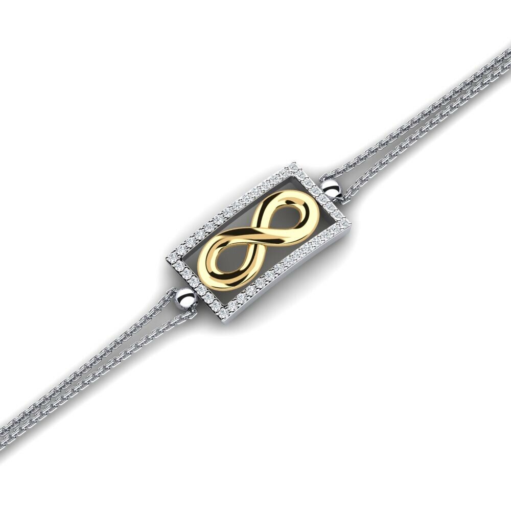 9k Oro Blanco & Amarillo Pulsera de Mujer Ceded