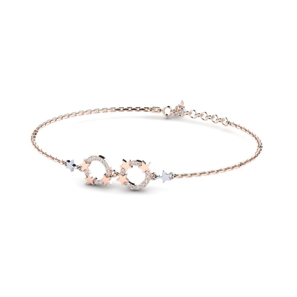 9ct Rose & White Gold Diamond Women's Bracelet Comprias