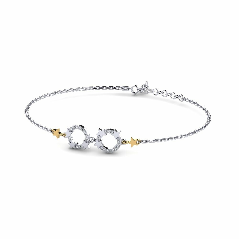 9k Oro Blanco & Amarillo Pulsera de Mujer Comprias
