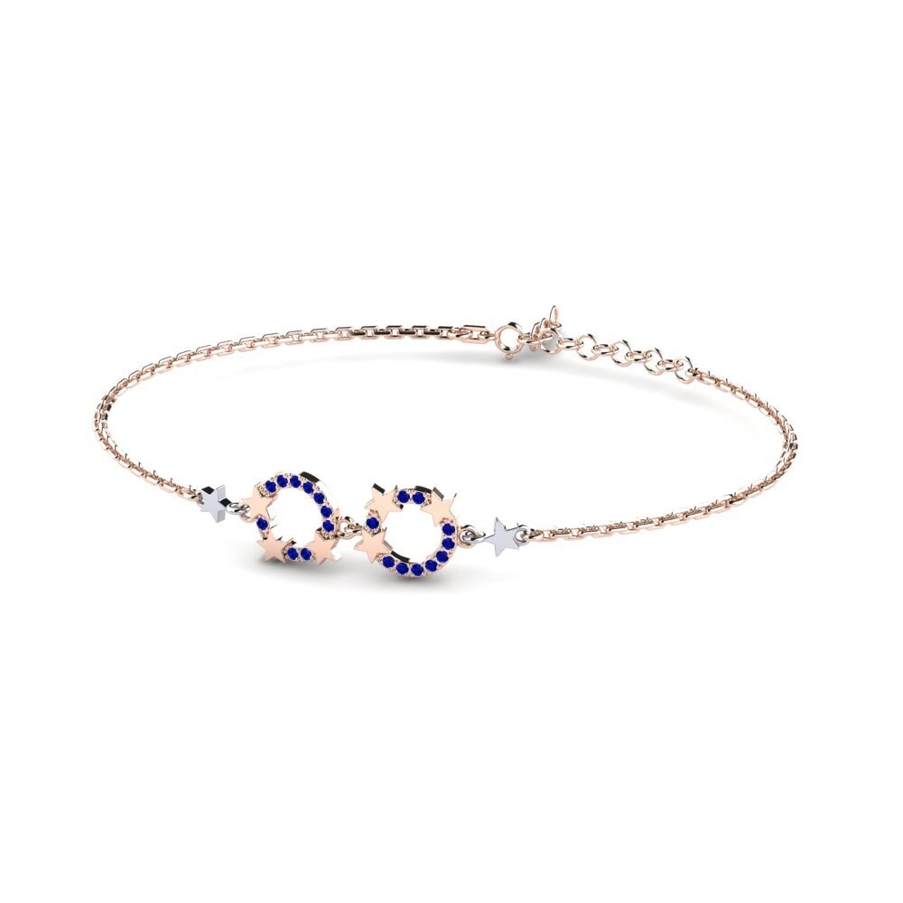 9ct Rose & White Gold Sapphire Women's Bracelet Comprias