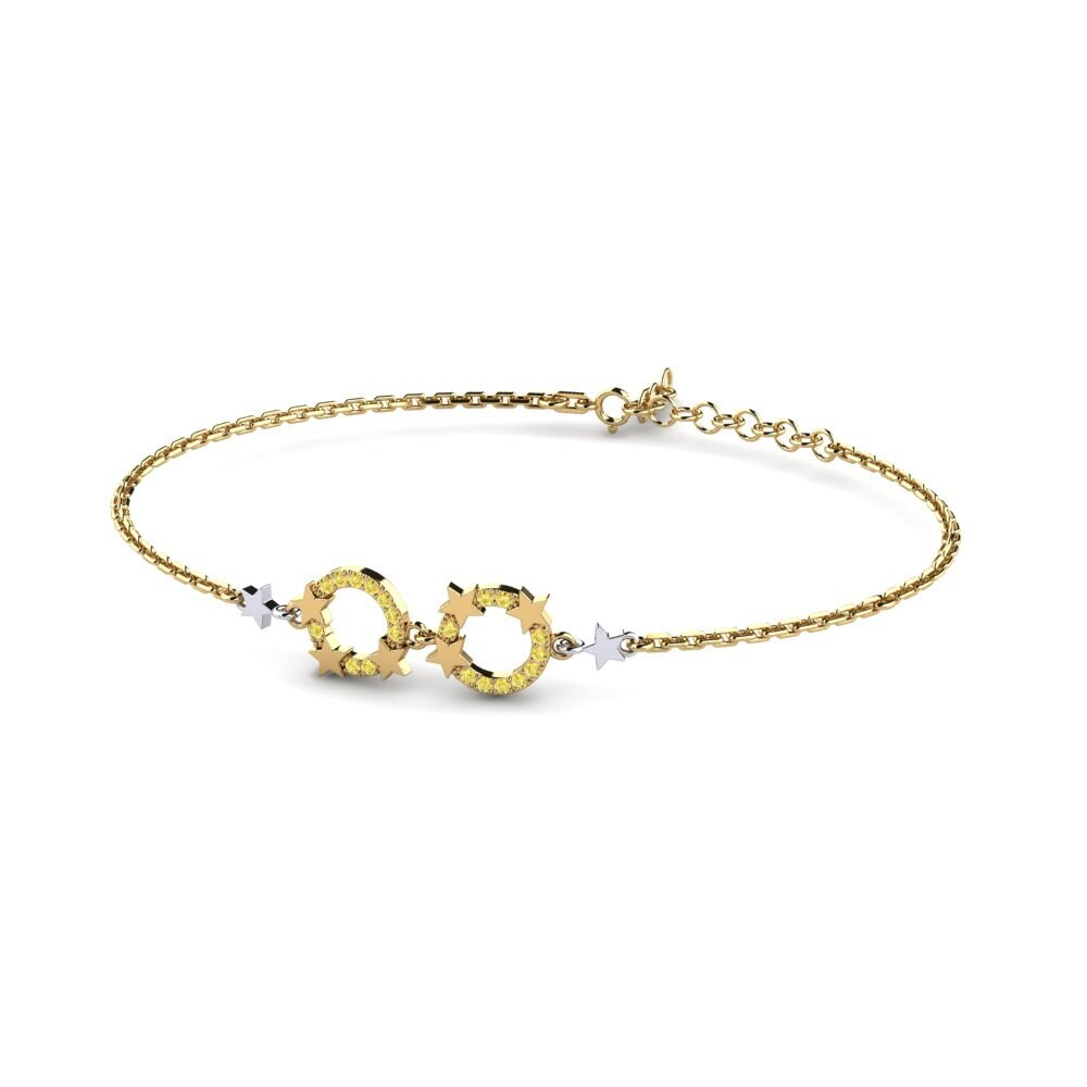 9ct Yellow & White Gold Yellow Sapphire Women's Bracelet Comprias