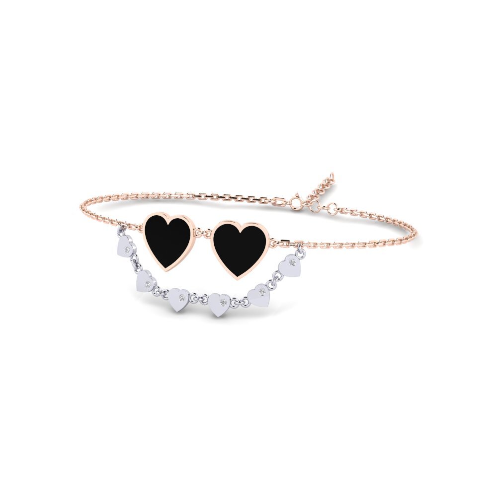 9ct Rose & White Gold Lab Grown Diamond Women's Bracelet Dict