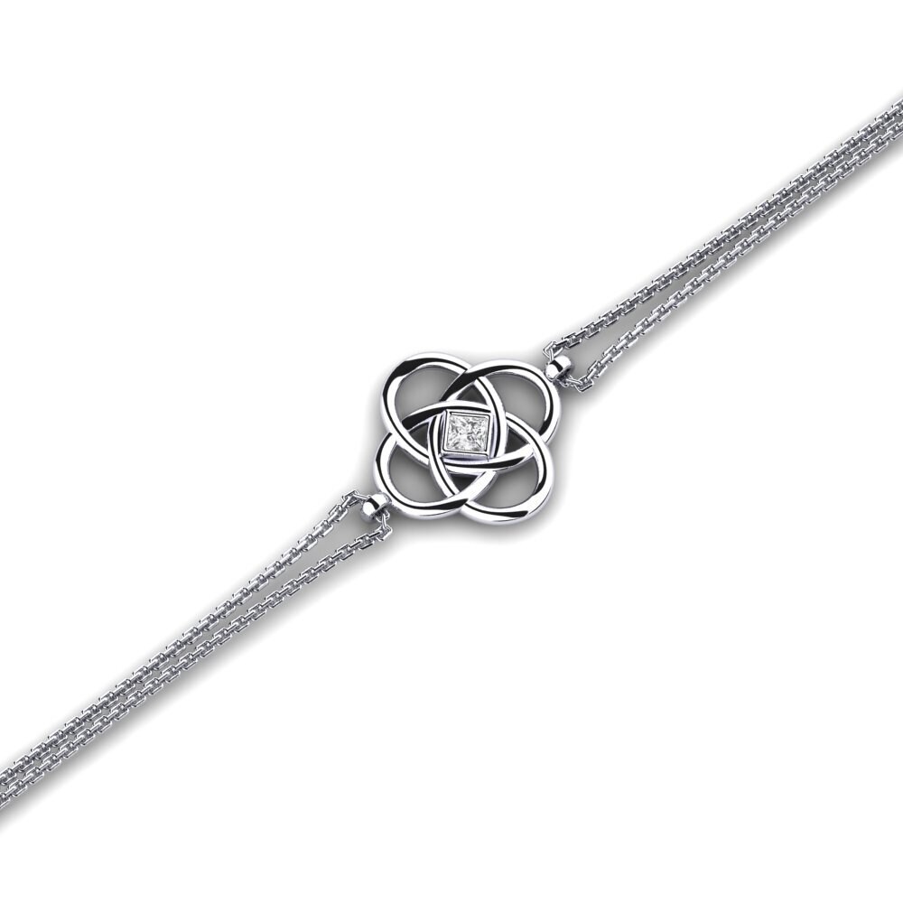 Princesa Zafiro blanco Pulsera de Mujer Euqaigro