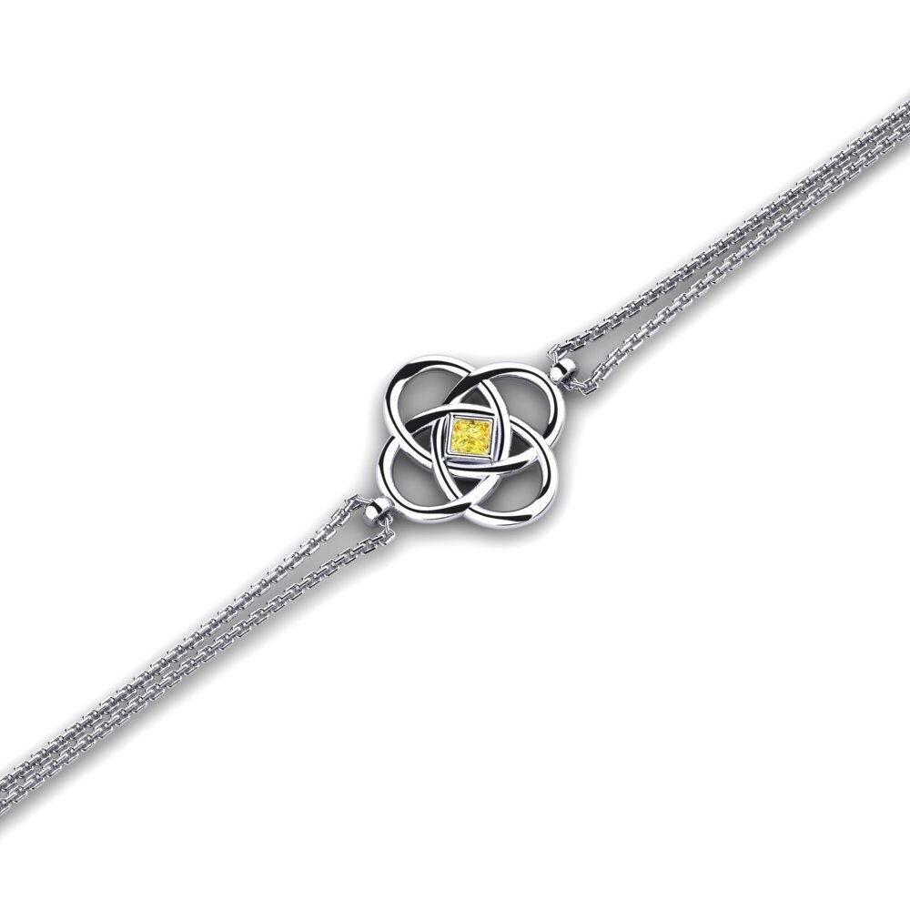 Princesa Zafiro amarillo Pulsera de Mujer Euqaigro