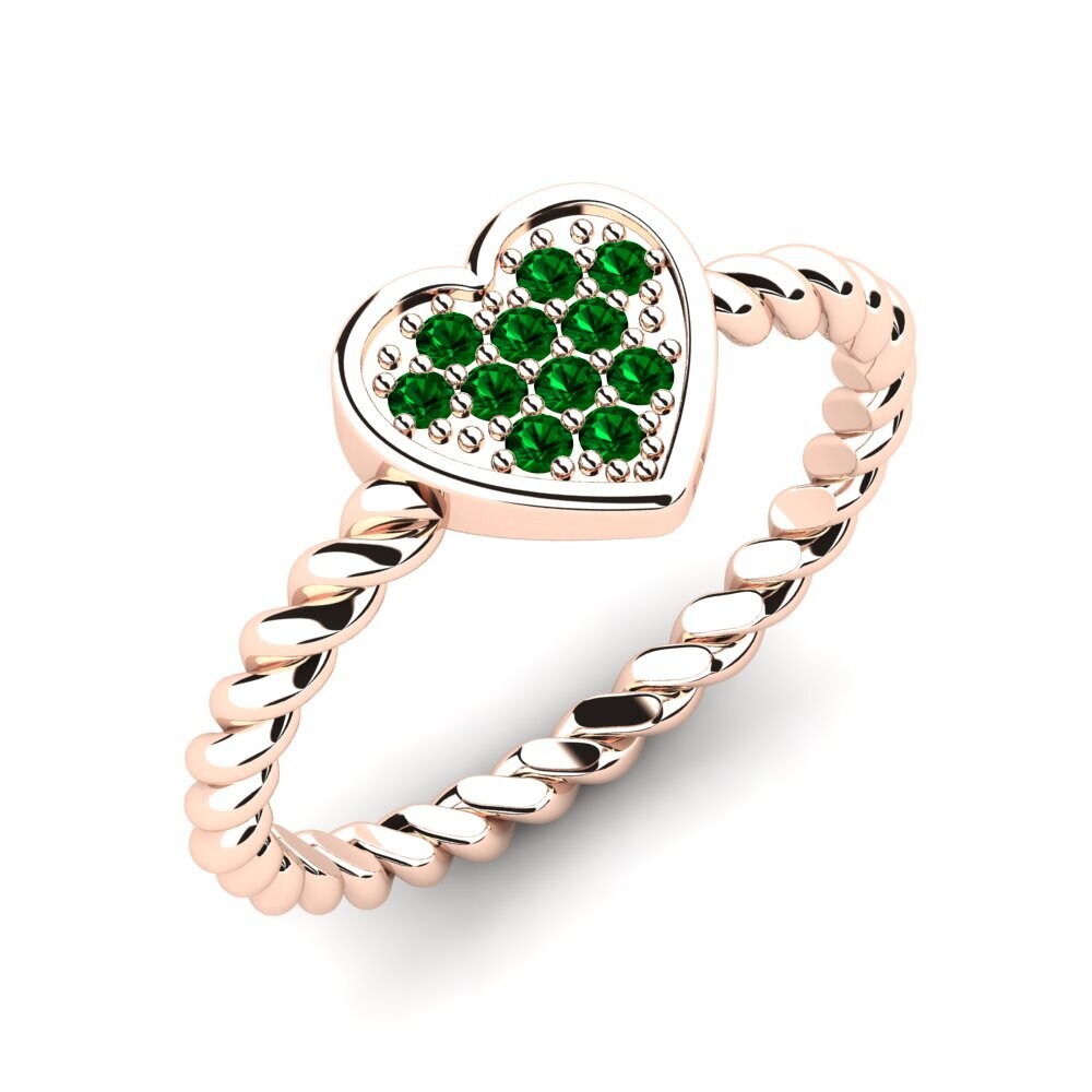 14ct Rose Gold Green Zirconia Ring Dominque