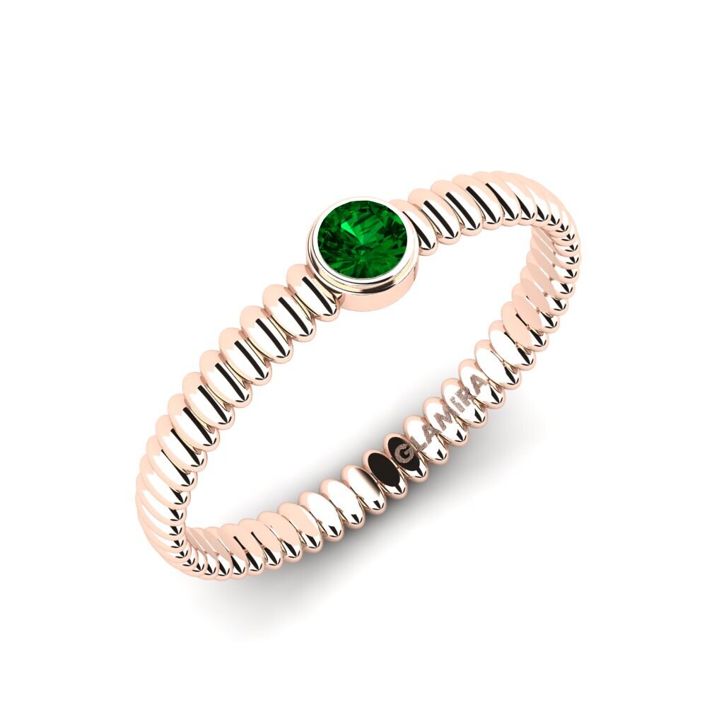 14ct Rose Gold Green Zirconia Women's Ring Fritsche