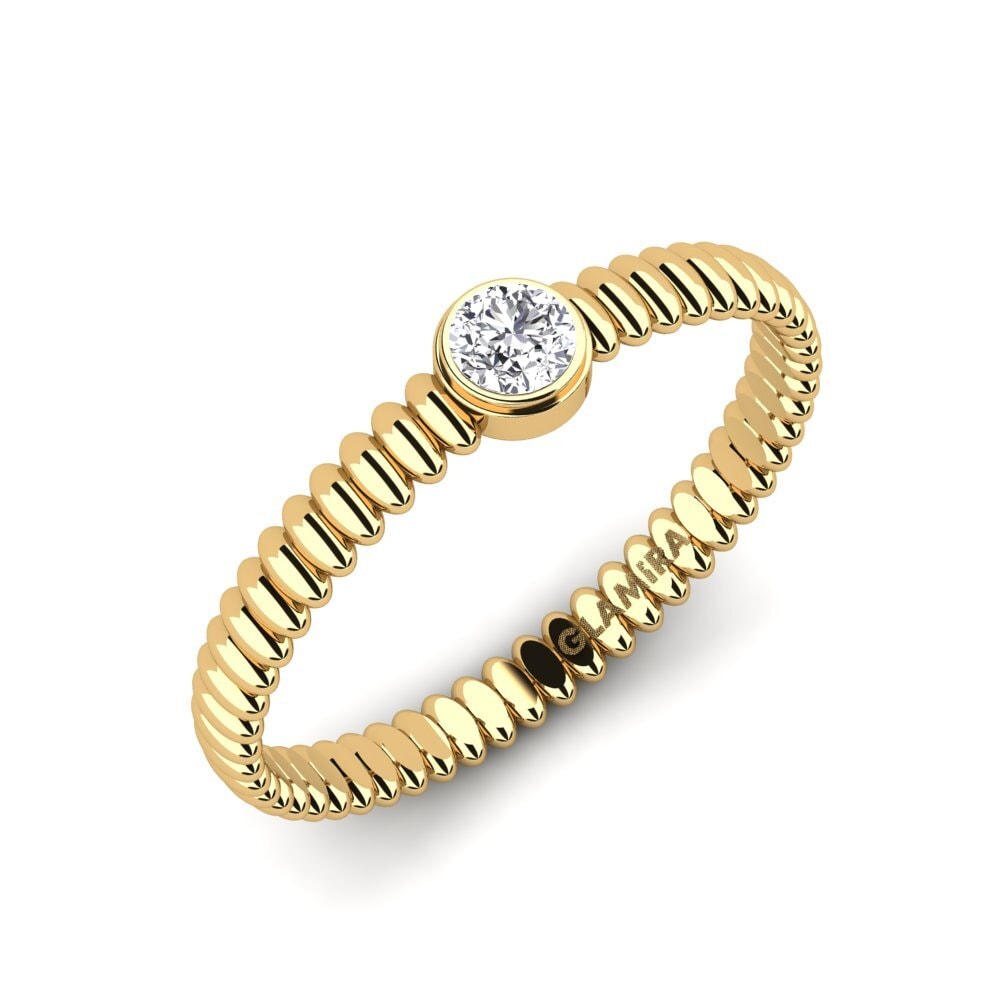 18k Oro Amarillo Moissanita Anillo de Mujer Fritsche