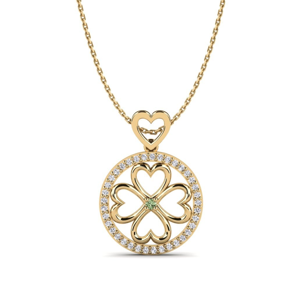 Diamant Vert Pendentif pour femme Elaine