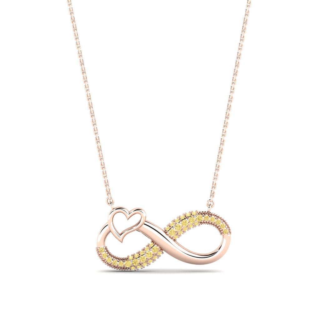 14ct Rose Gold Yellow Diamond Women's Necklace Amara