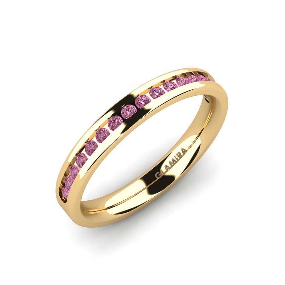 Or Jaune 9k Grenat de Rhodolite Ensemble de mariée Graceful-RING B