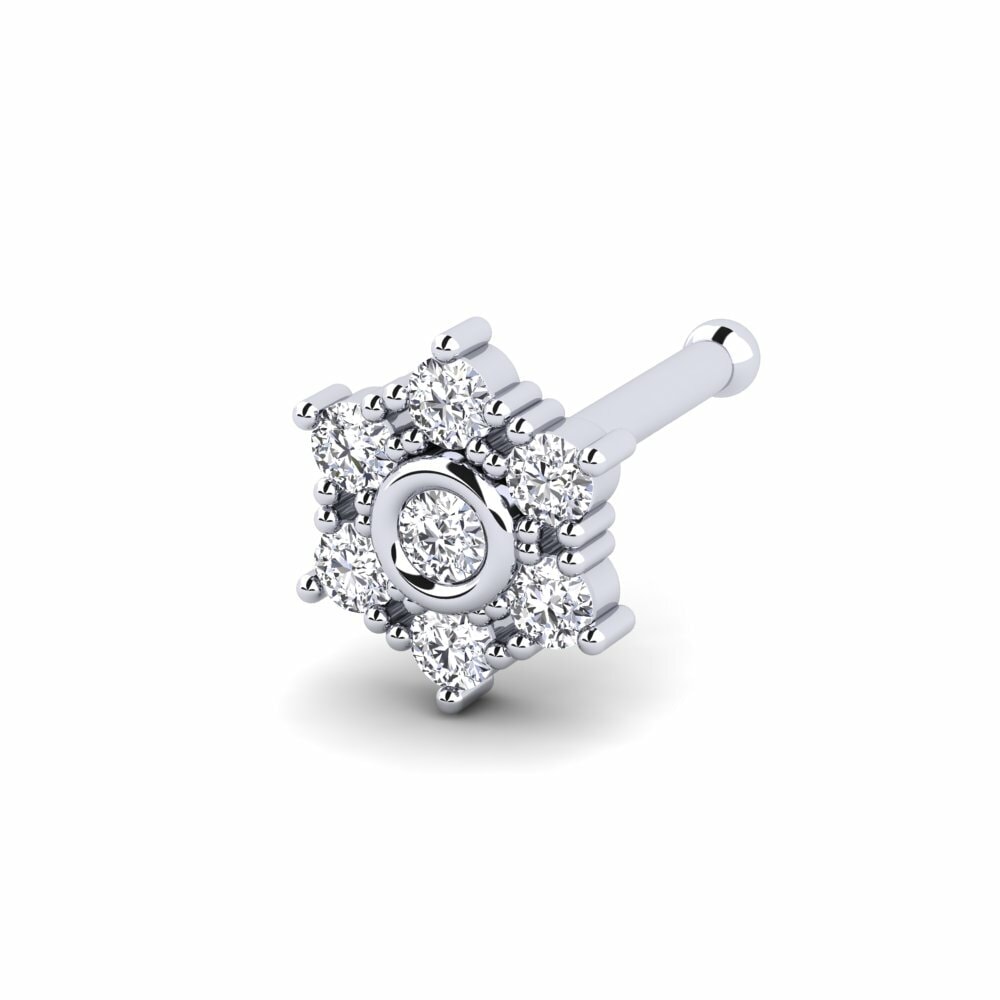 14k White Gold Nose Pin Medeseka