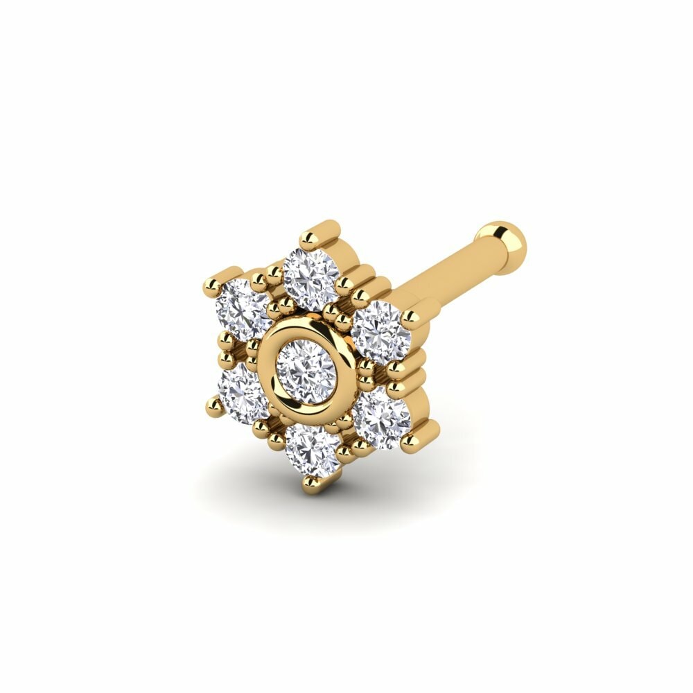 14k Yellow Gold Nose Pin Medeseka