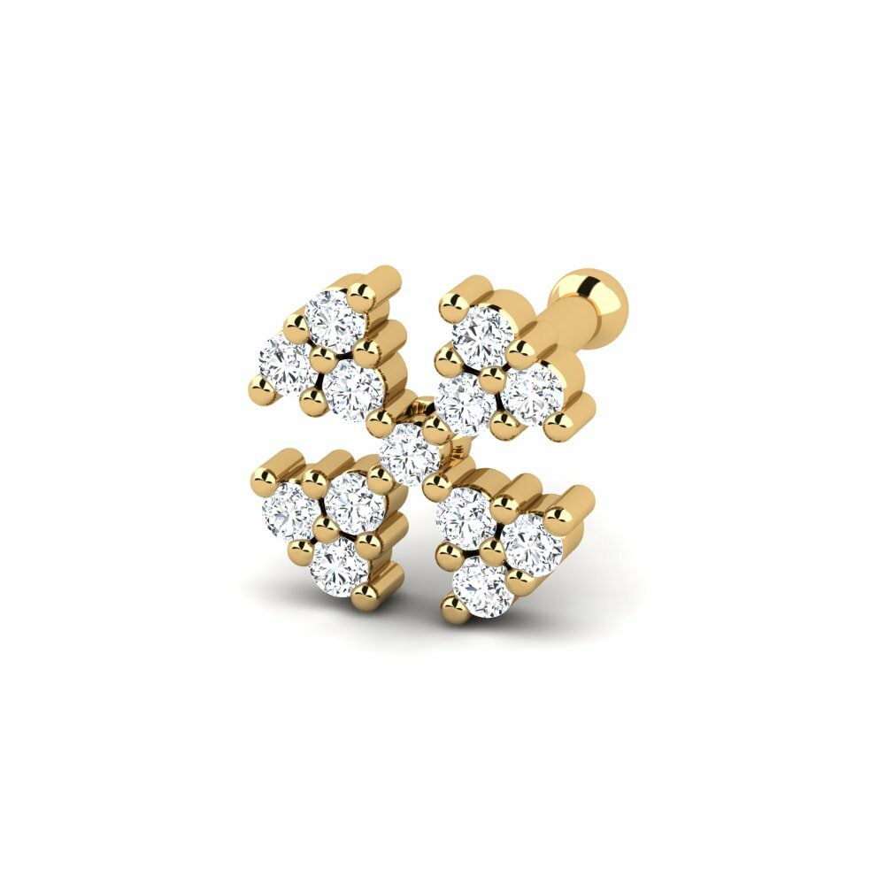 9K Geel Goud Neus Pin Mider