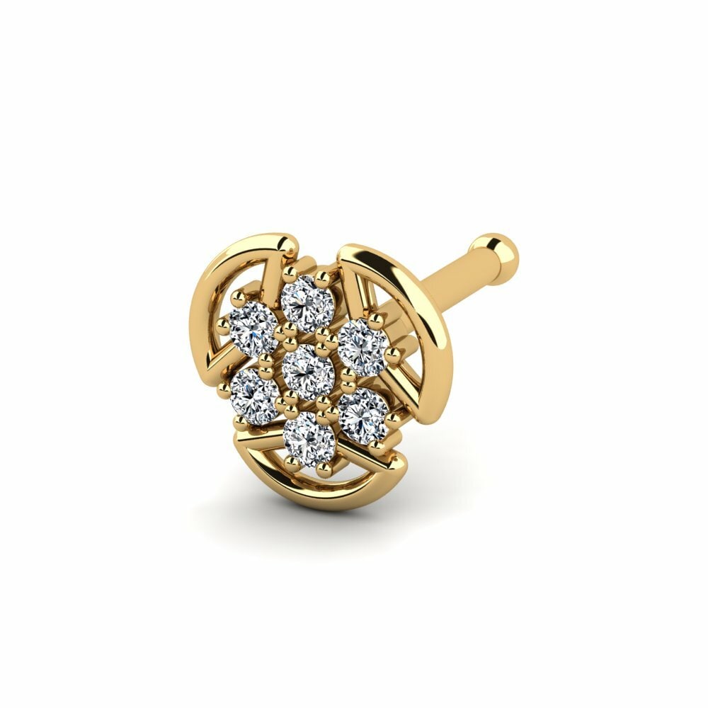 9K Geel Goud Neus Pin Nylon